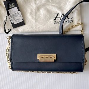 Zac Posen crossbody navy leather bag